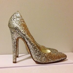 Silver Glitter Heels