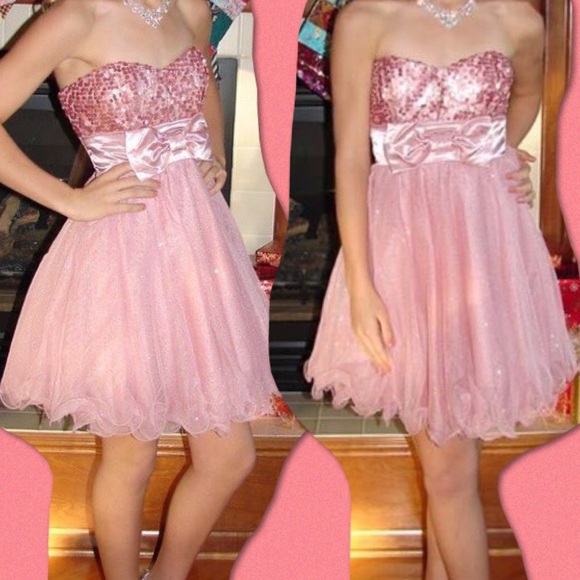 Simply dresses pink sweetheart dress with a bow!