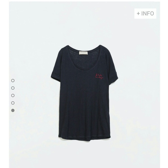 🎁 SOLD🎁ZARA "I Hate Mondays" Embroidered Shirt - Picture 4 of 4