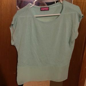 Mint green mesh shirt
