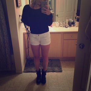H&M white denim shorts