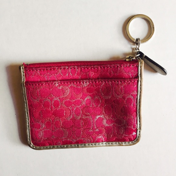 Pink COACH coin purse - Picture 2 of 4