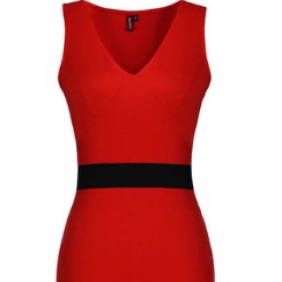Red hot bodycon midi dress