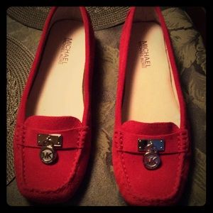 Michael Kors Red suede flats- like new- size 7.5