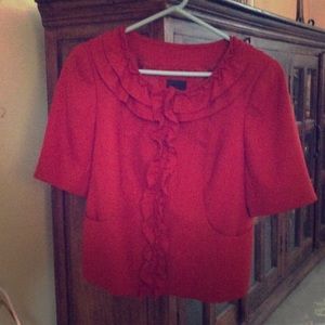 Red short sleeve blazer from the Limited-Large