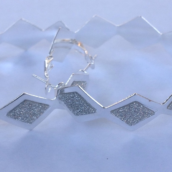 SALE Diamond Shape Hoops - Picture 2 of 3
