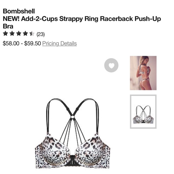 SOLD! 36D Bombshell strappy pushup bra