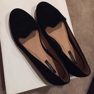 Black loafers suede driving shoe velvet