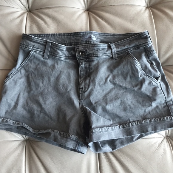 Calvin Klein grey denim shorts Size 6