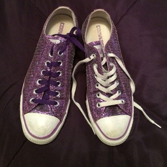 Purple sparkly converse
