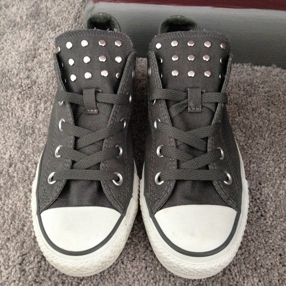 Converse Shoes - Heather Grey studded converse! Perfect condition
