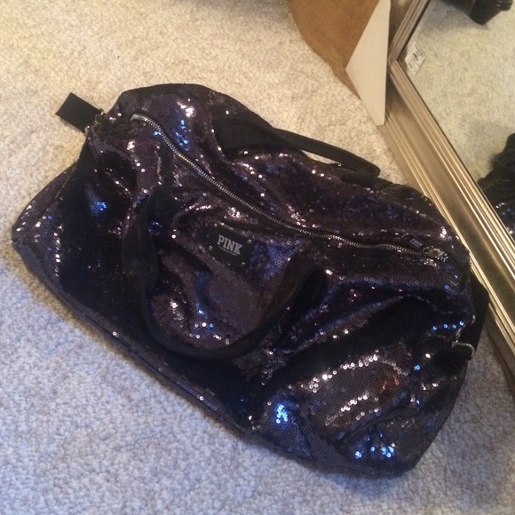 Victoria's Secret navy sequin duffle bag
