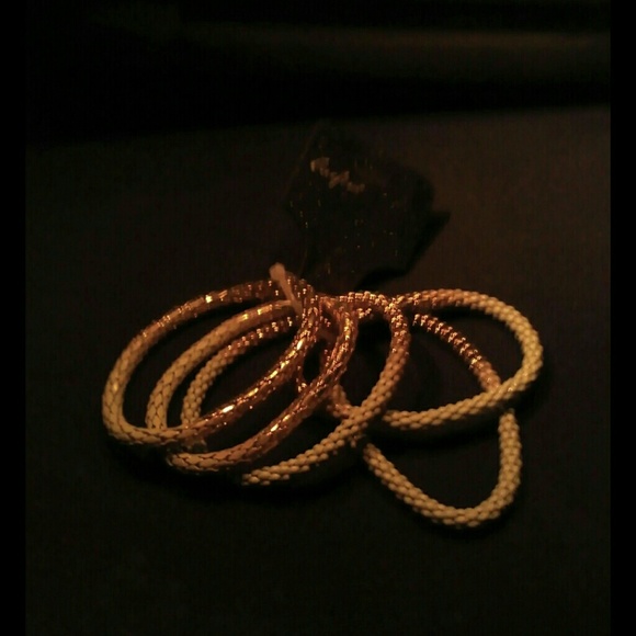 5 greenish gold bracelets by cerfew