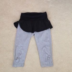Lululemon grey capris with attached skirt.