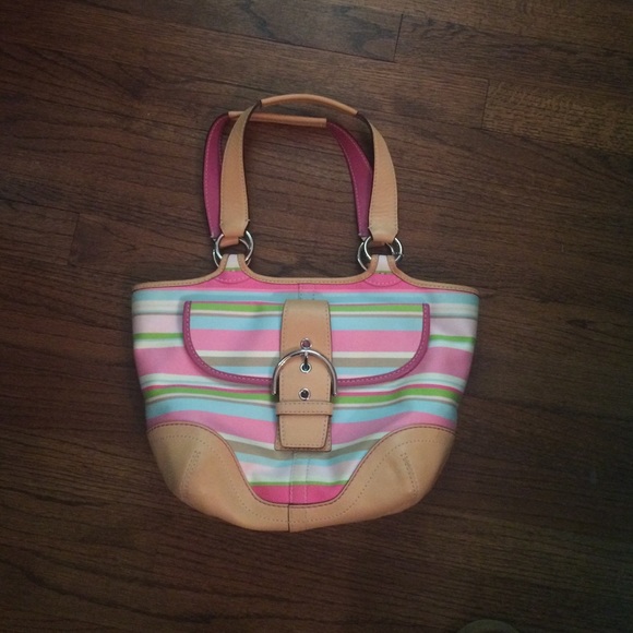 Striped Coach Bag