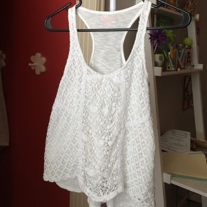 White Crochet Tank Top