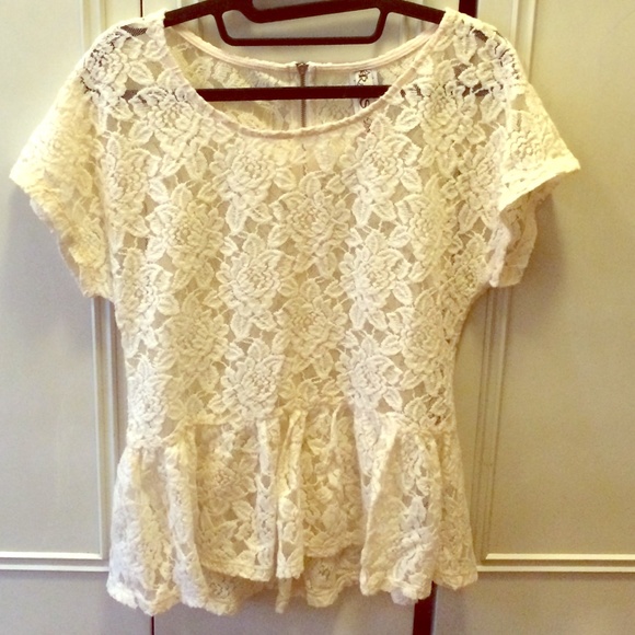 Soft cream colored lace Ransom blouse.