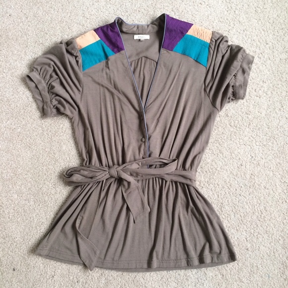 Fossil taupe blouse - Picture 1 of 3