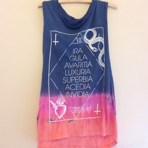 Grey and Tie Dye Muscle Tee