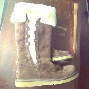 Brown Tall Side Lace-Up Uggs