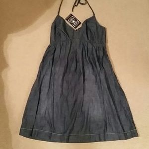 NWT Lucky denim halter dress