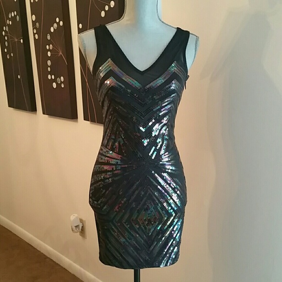 2B Bebe black sequin dress