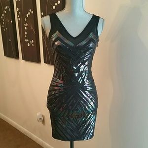 2B Bebe black sequin dress
