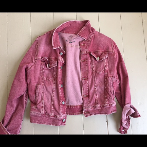 Red Jean jacket from Free People