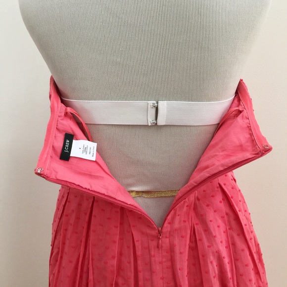 J. CREW | Pink Swiss Dot Strapless Dress - Picture 3 of 4
