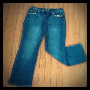 Blue bootcut jeans
