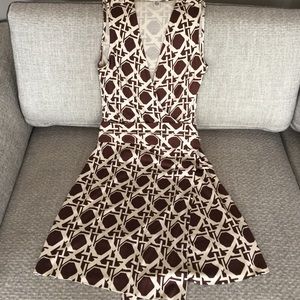 DVF wrap dress in vintage print.