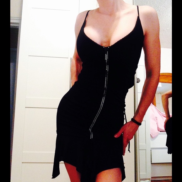 💋💋HOT Mini Dress-Bling Front Zipper 💋💋 - Picture 2 of 4
