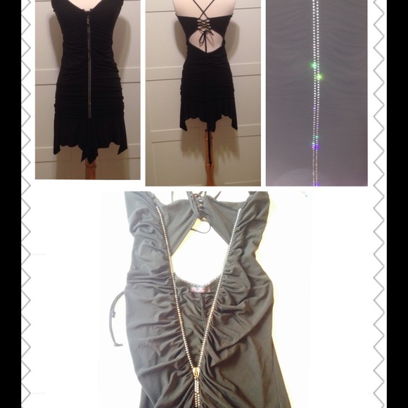 💋💋HOT Mini Dress-Bling Front Zipper 💋💋 - Picture 3 of 4
