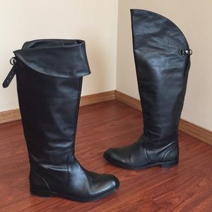 COACH Cheyenne soft calf black leather boots