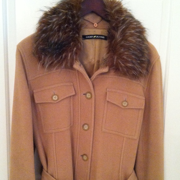 DKNY Jeans 3/4 Length Wool Coat