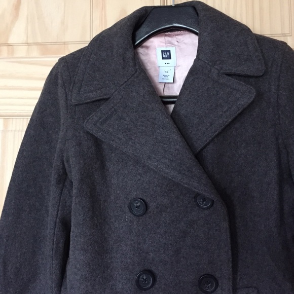 Gray winter peacoat
