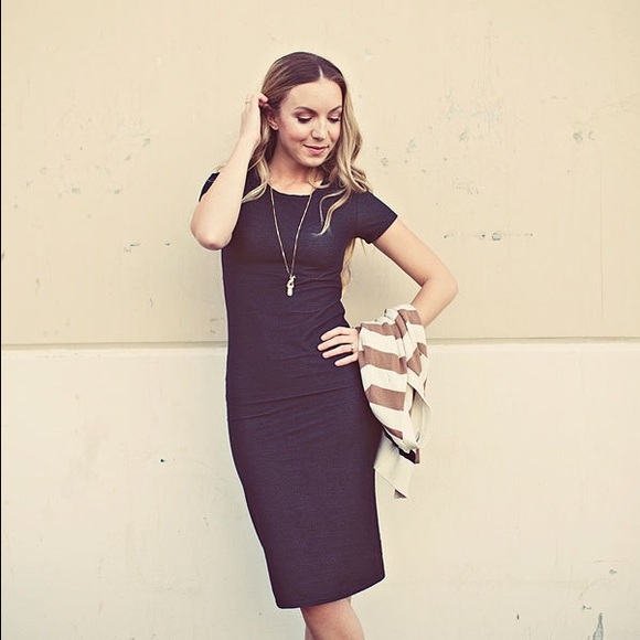 Mustard & White Striped T-Shirt Dress