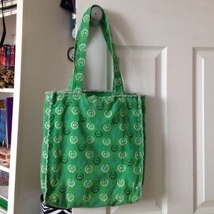 Green Printed Tote