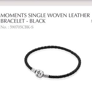 Moments Single Woven Leather Bracelet - Black