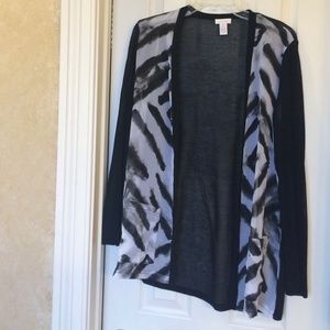 Chicos lightweight black and white sweater