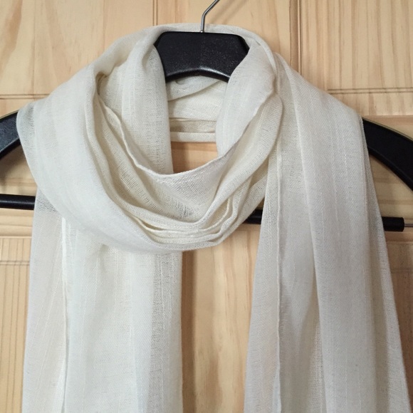 Lightweight cream scarf