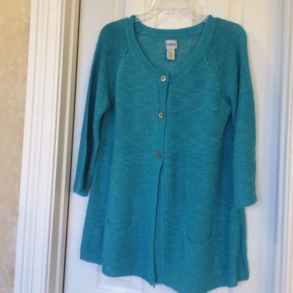 Turquoise Chicos Sweater. Size 3. Worn once. $30 - Picture 1 of 1