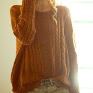 Coffee Batwing Long Sleeve Pullover Sweater