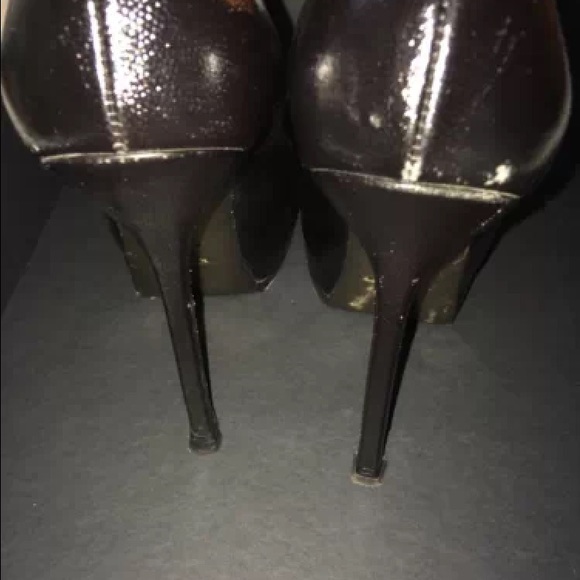 Black leather Saint Laurent Plat form pump - Picture 4 of 4