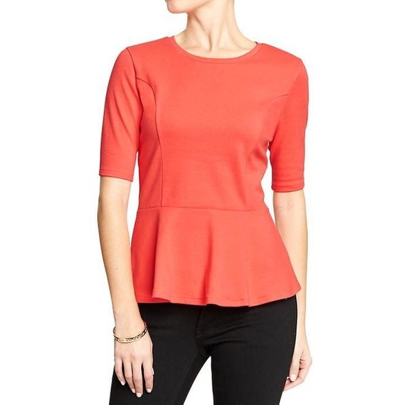 Rust Orange Peplum Top