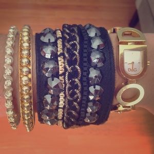 Black and gold chunky bracelet