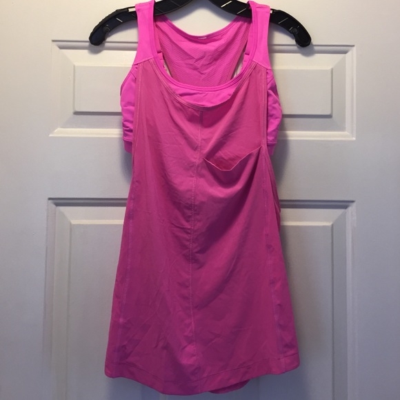 Hot pink Lululemon workout tank top
