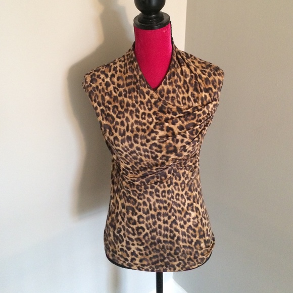 Ann Taylor Leopard Top (Petite) - Size Small