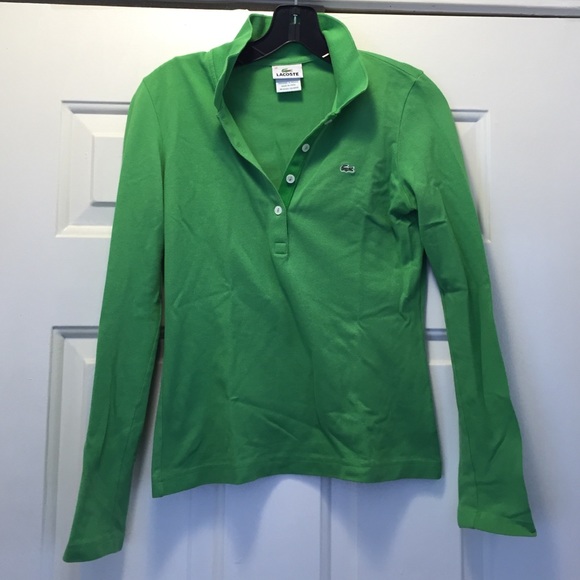 Kelly green long sleeve Lacoste polo