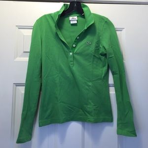 Kelly green long sleeve Lacoste polo